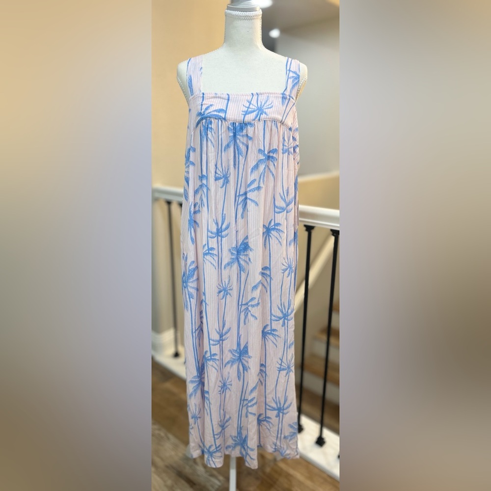 pajamas pjs Palm-Print Chemise nightgown Sleeveless size XL - Picture 5 of 16